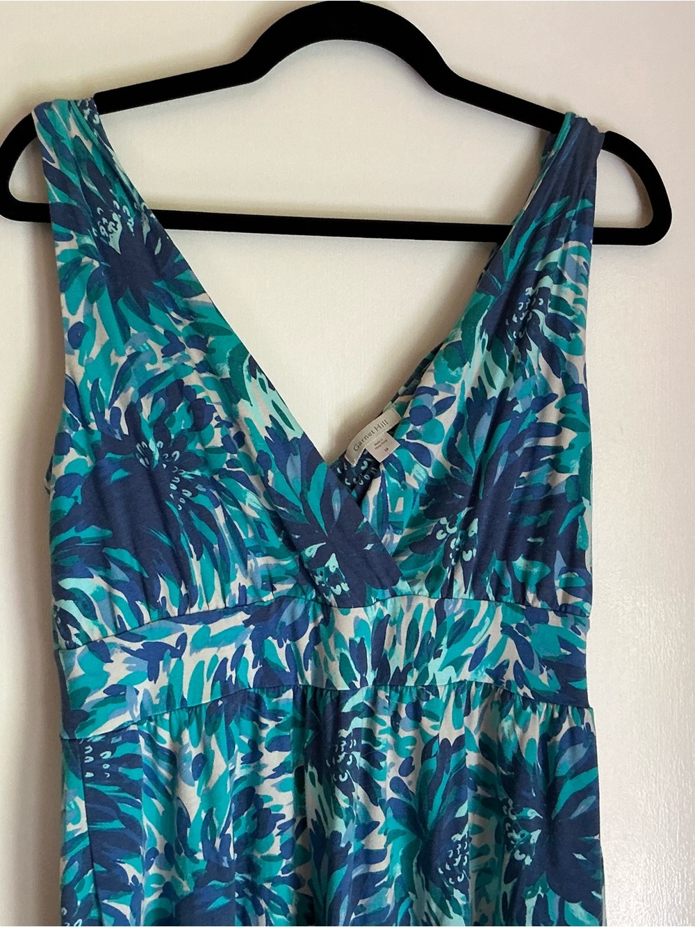 Garnet Hill blue/teal floral maxi sundress